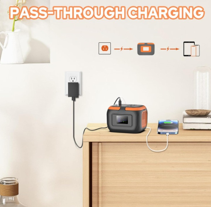 Estación de Energía Portátil 120W 97.6Wh con Salida AC USB-C para Camping, Nuevo