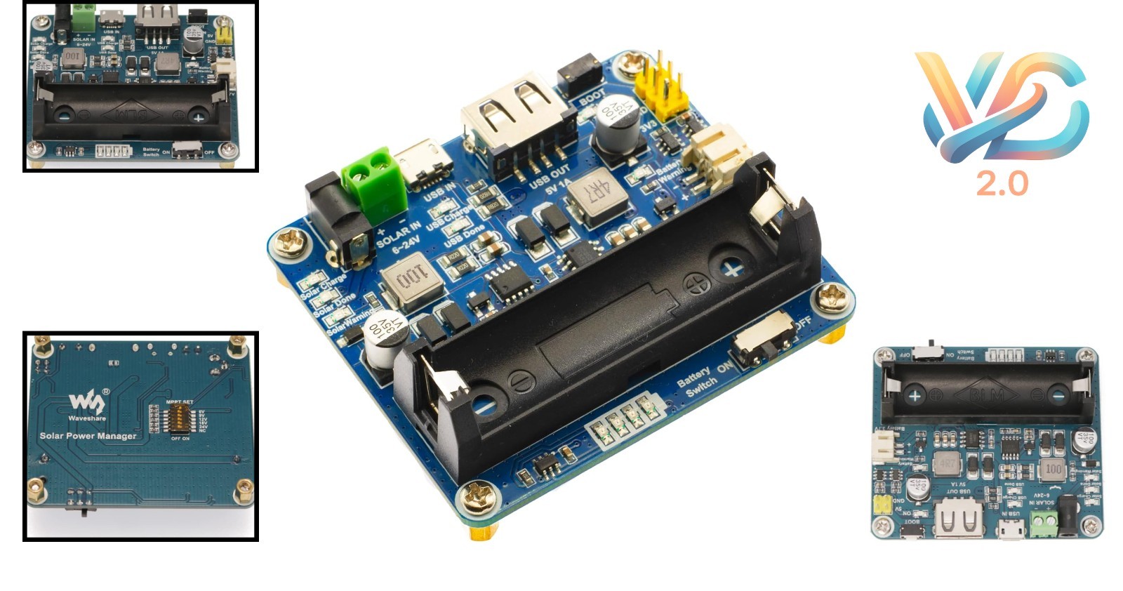 Blue Solar Power Management Module MPPT Battery Charger USB Output