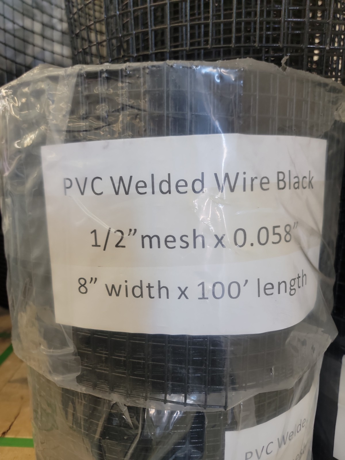 SnapnRack Critter Guard pvc welded wire black 1/2 mesh x 0.058 8″W 100’L