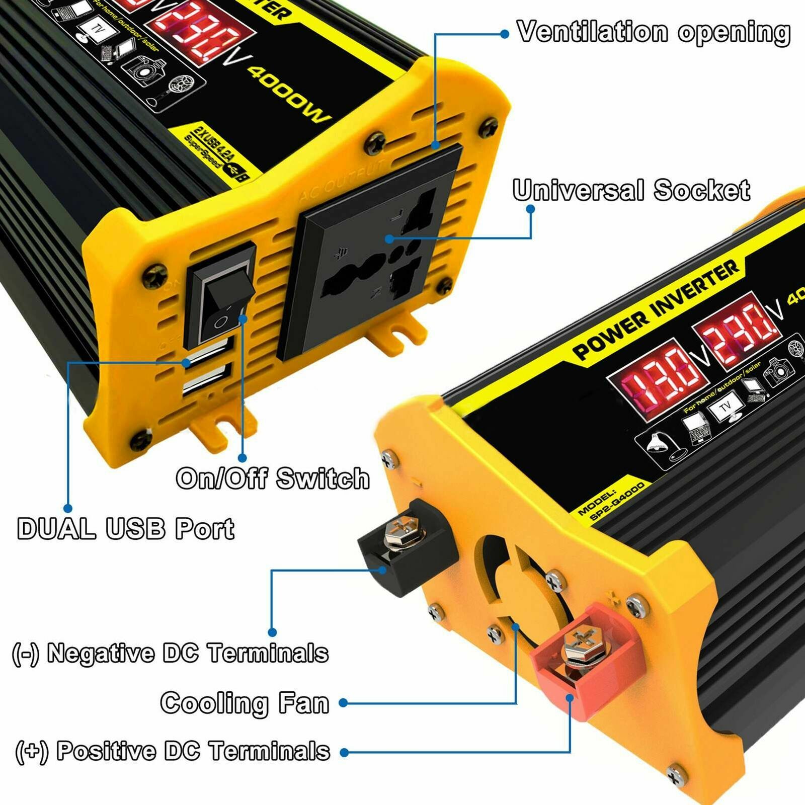 200 Watts Solar Panel Kits 100A 12V Battery Charger With Controller Caravan Boat