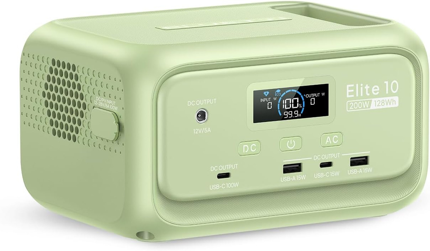 BLUETTI Elite 10 Mini Portable Power Station, 128Wh Lifepo4 Battery with 200W AC