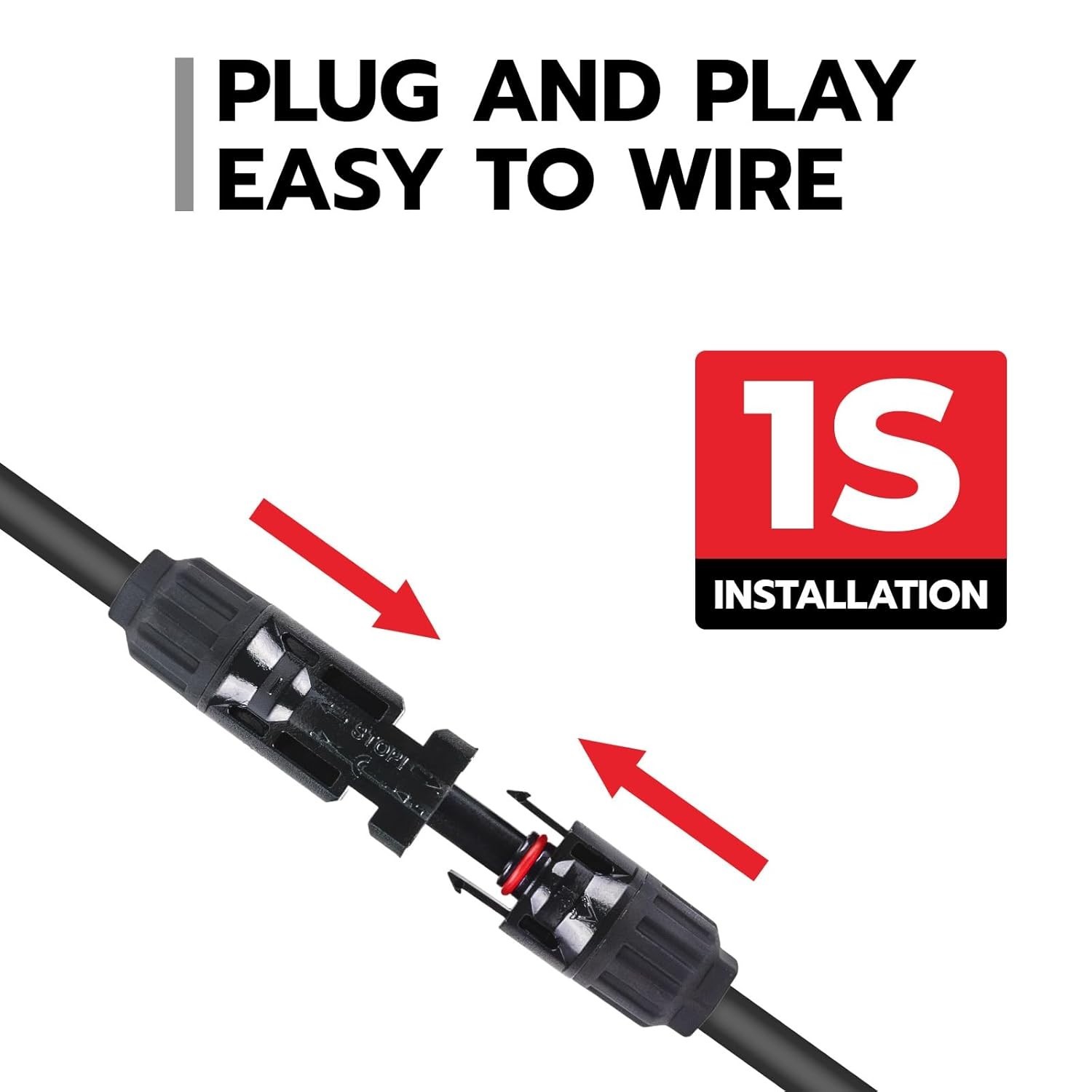 Solar Panel Connector Kit 6 in 1 Cable Solar Connector 14AWG Heavy-Duty Cable…