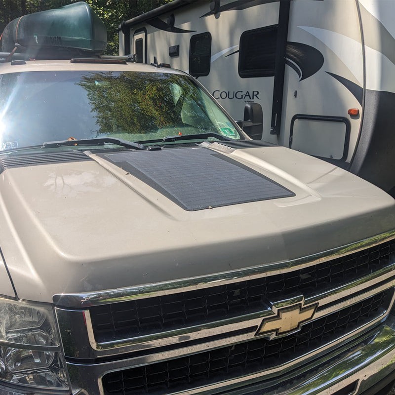 75W 12V Hood Flexible Solar Panel for Chevrolet Silverado 2500HD 3500HD Campers