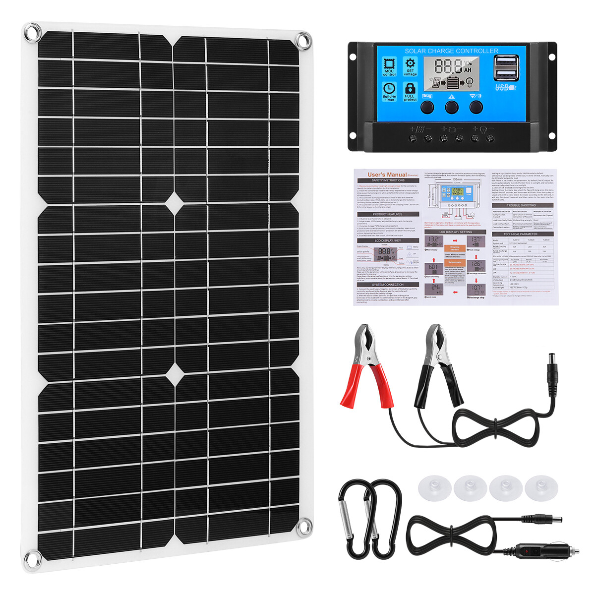 400 Watts Solar Panel Kit 100A 12V Battery Charger with Controller Caravan Boat