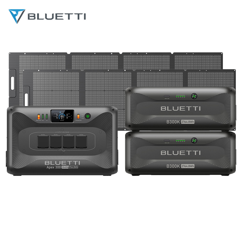 BLUETTI Apex 300+2B300K 8294.4Wh Power Station+2*200W Solar Panels for Outage