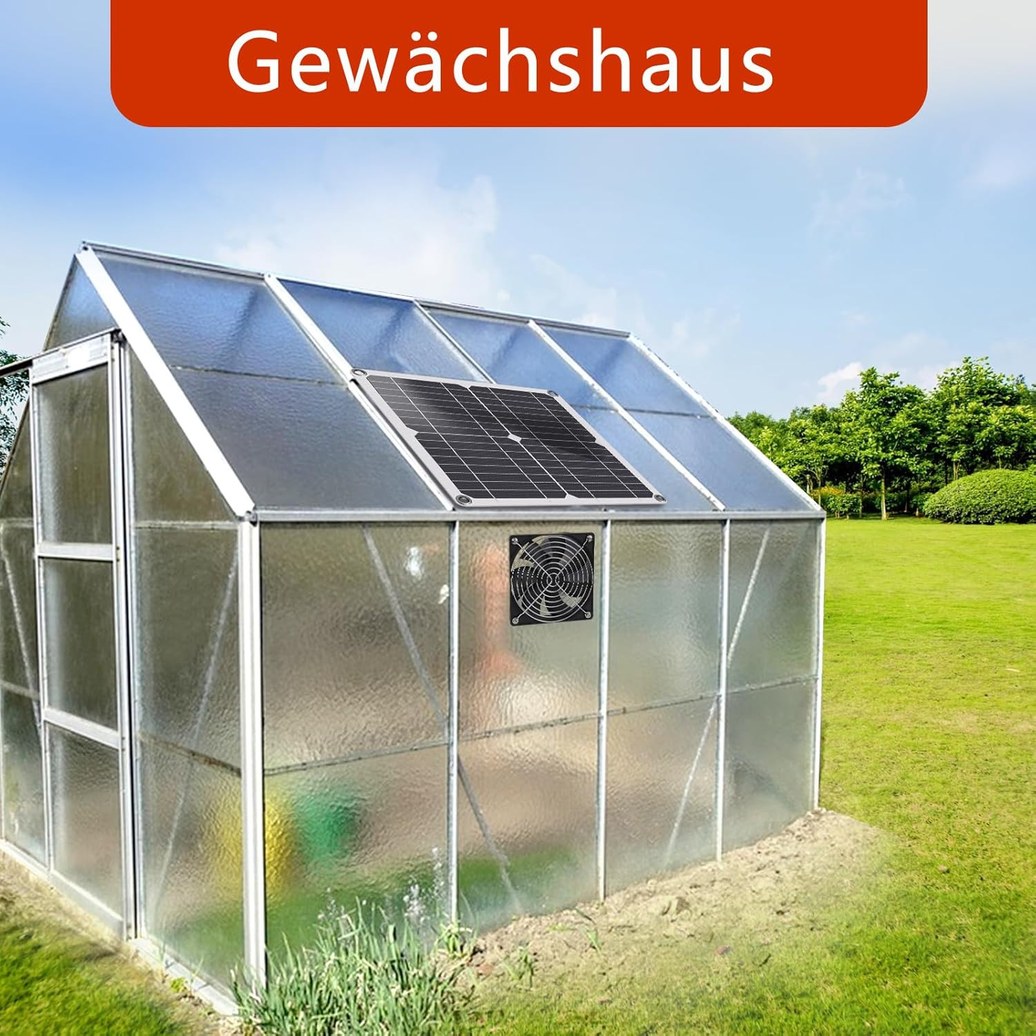 12W Weatherproof Solar Fan for Chicken Coops, Greenhouses, and Sheds