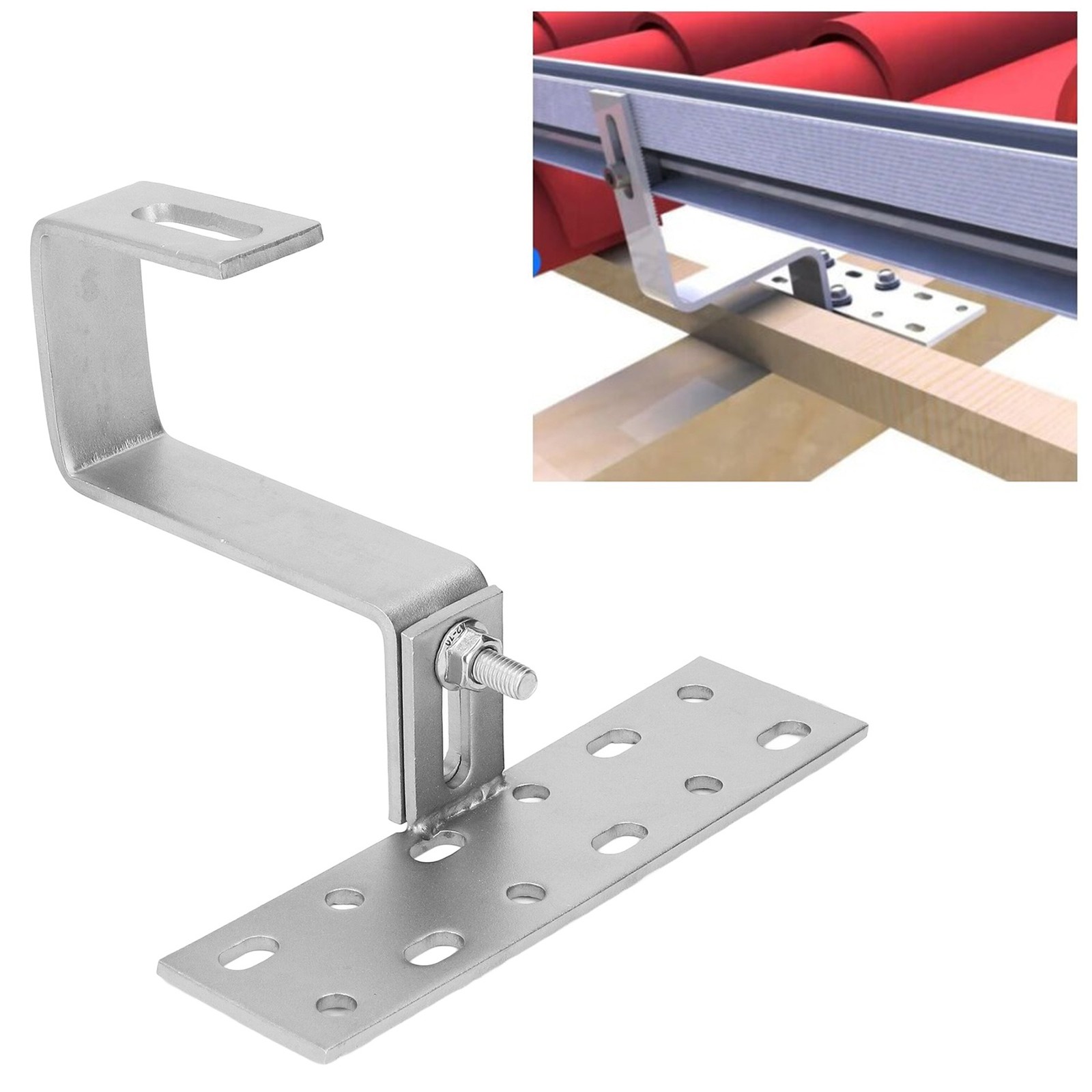 Stainless Steel Solar Panel Brackets Durable Mounting For Tile Roof