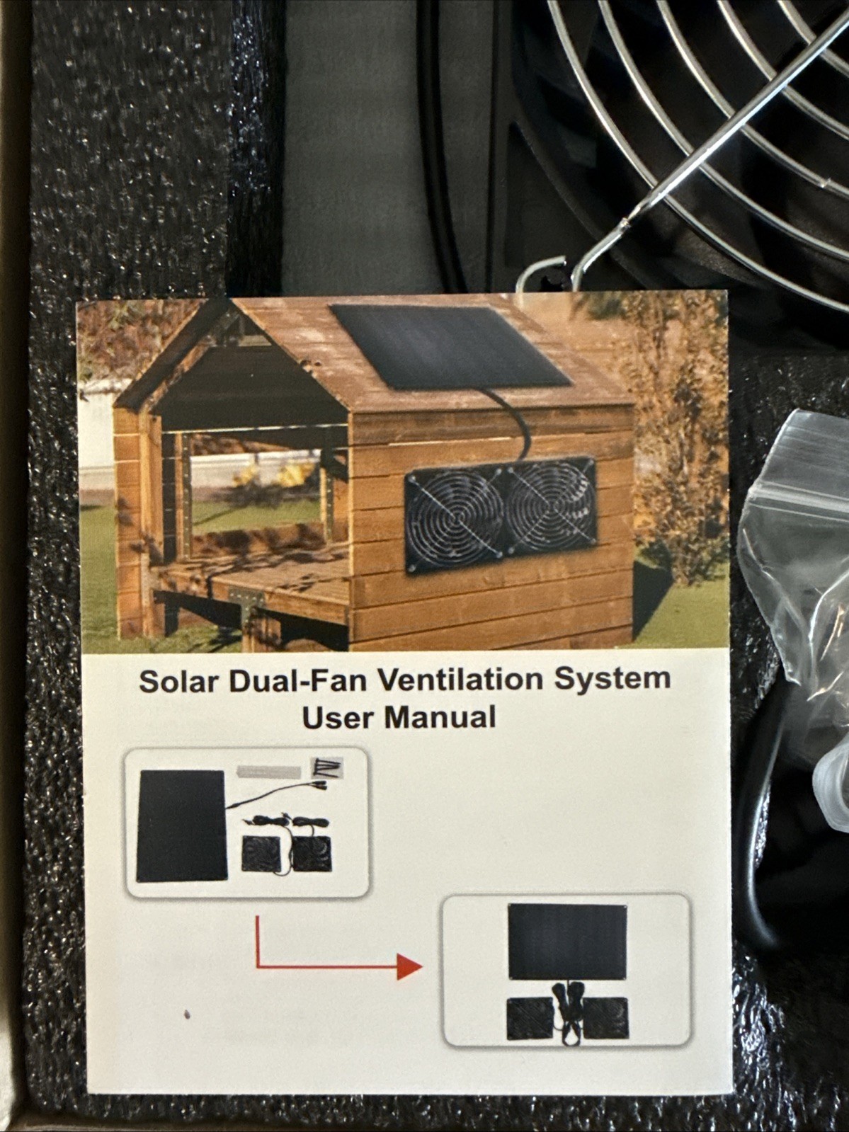 15W Solar Powered Fan Kit Intake Exhaust w/ Remote for Shed Coop Garage