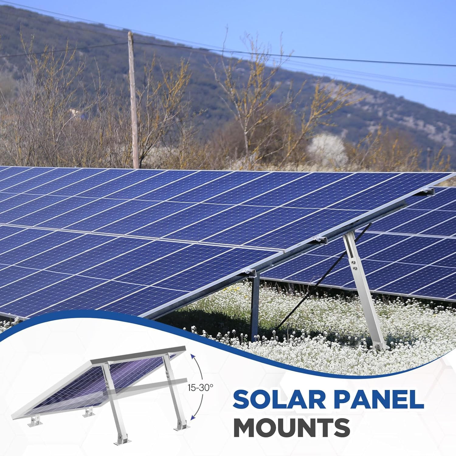 4 Pcs Adjustable Solar Panel Tilt Mount Brackets Aluminum Alloy Solar Panel Moun