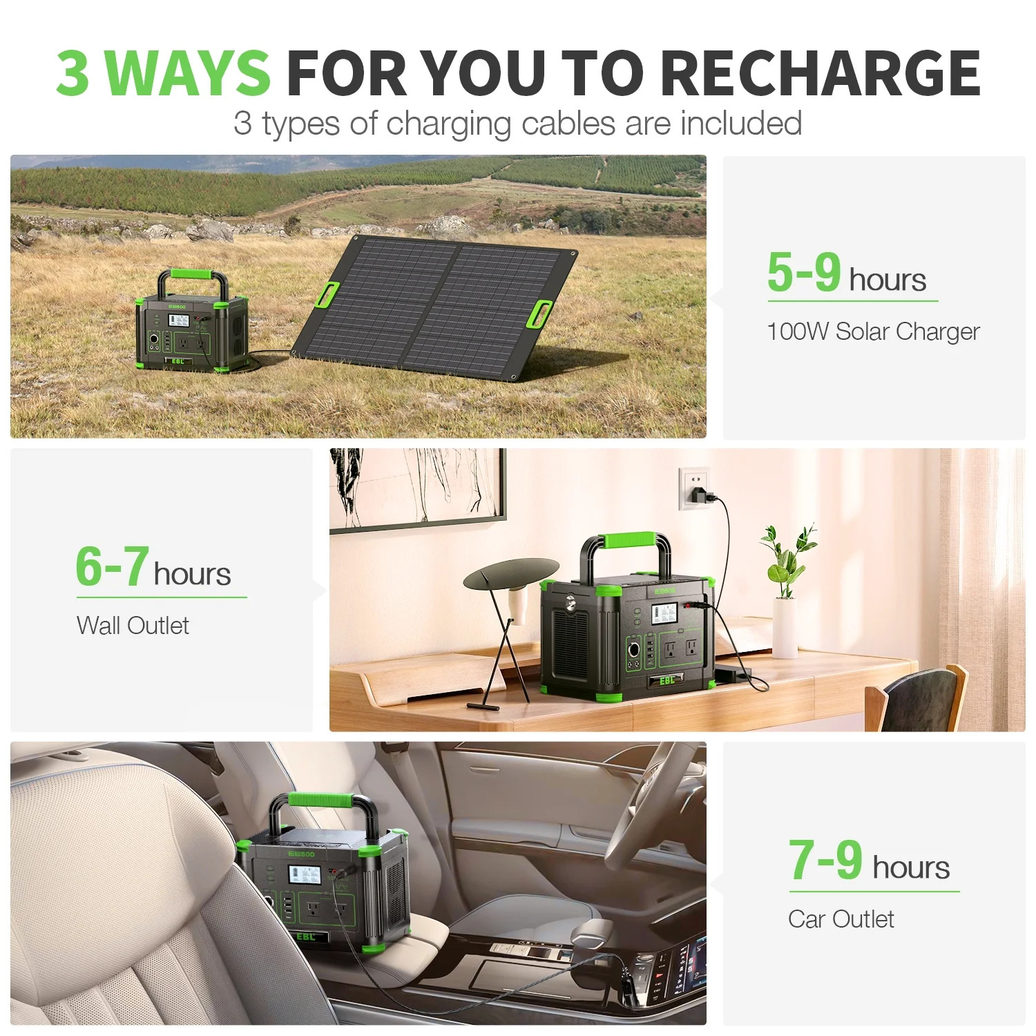 Portable Power Station 500w(Peak 1000W), Camping Solar Powerhouse Outdoor Indoor