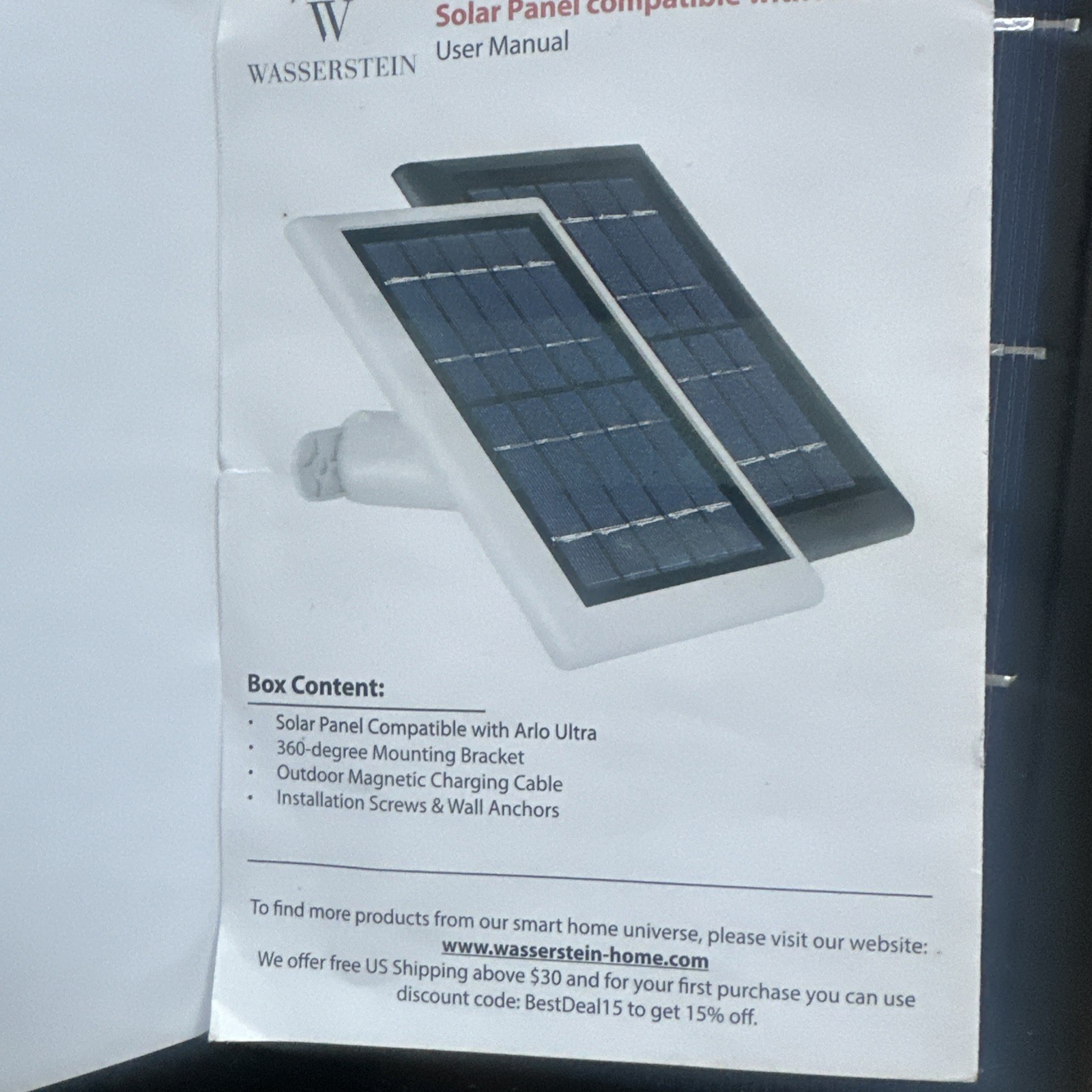 Wasserstein Solar Panel with 13.1ft/4m Cable Compatible with Arlo Ultra (3 pack)