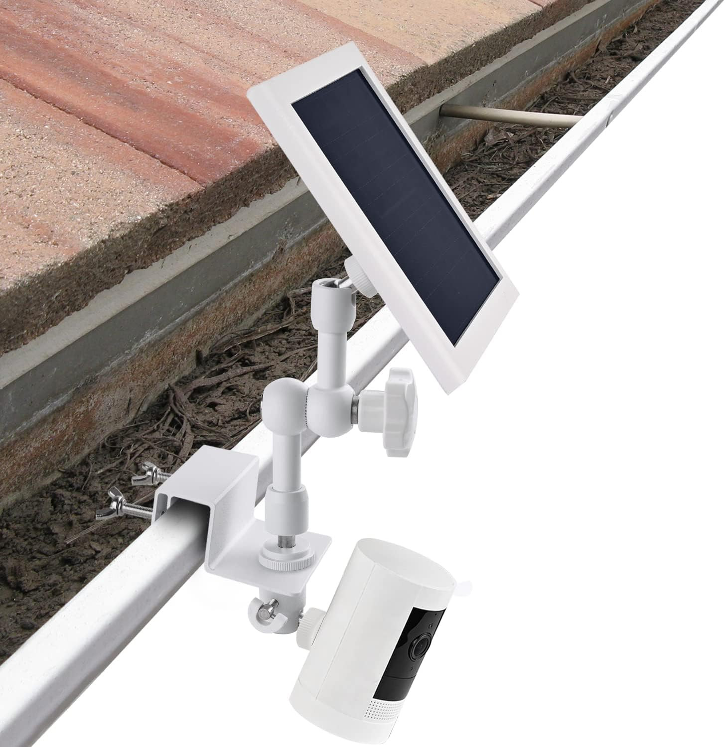2-In-1 Gutter Mount for Solar Panel, Stick up Cam Battery, Spotlight Cam and Spo