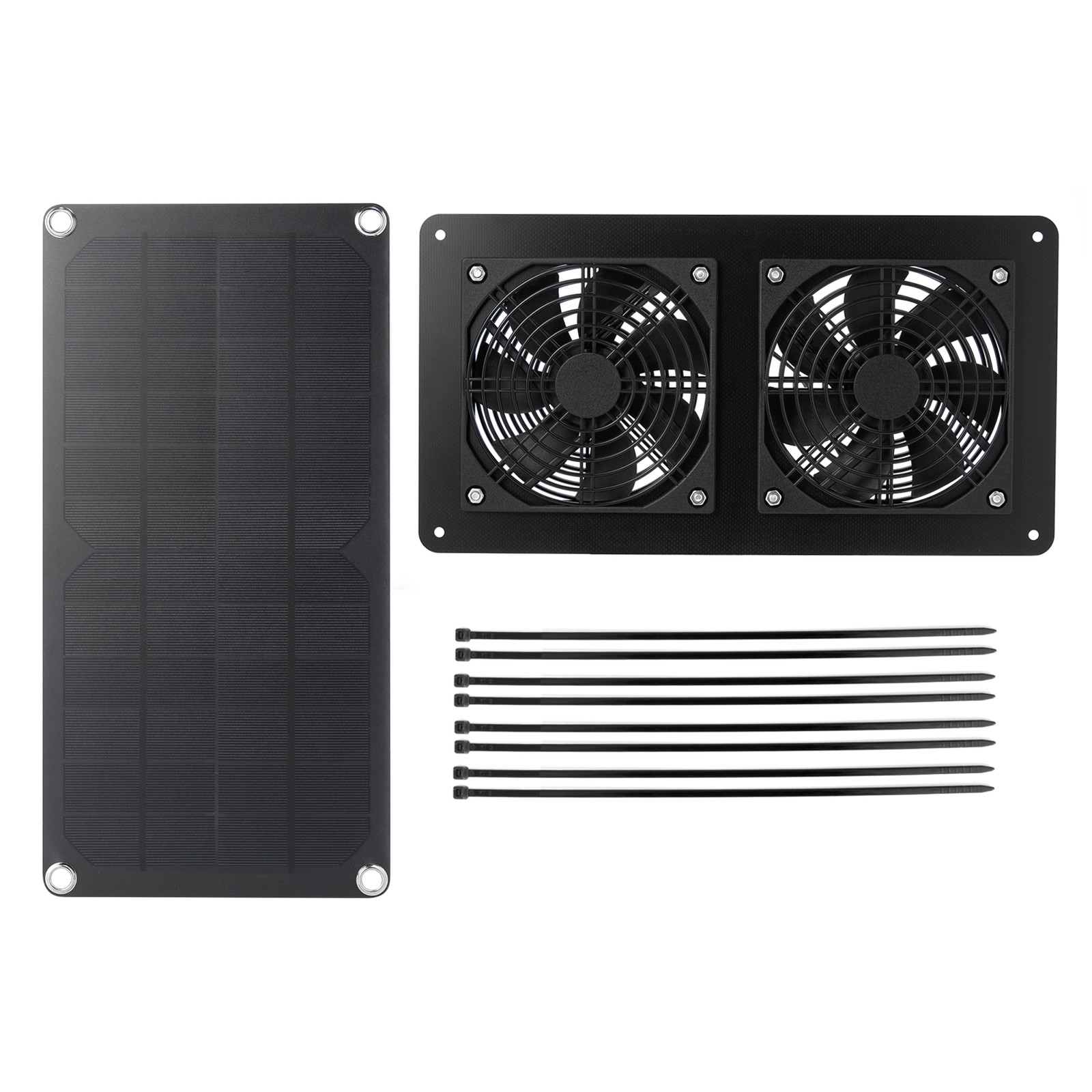Solar Powered Dual Fan Panel Fan 10W Weatherproof Solar Panel Kit For Small NBQF