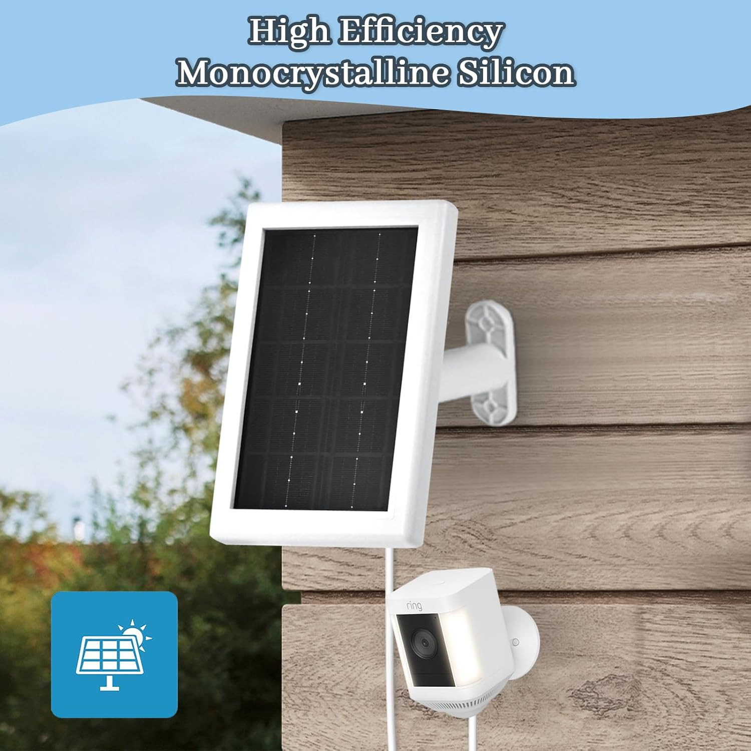 Ring Camera Solar Panel Charger, 5V 3.5W Solar Charger Compatible with Ring Spo