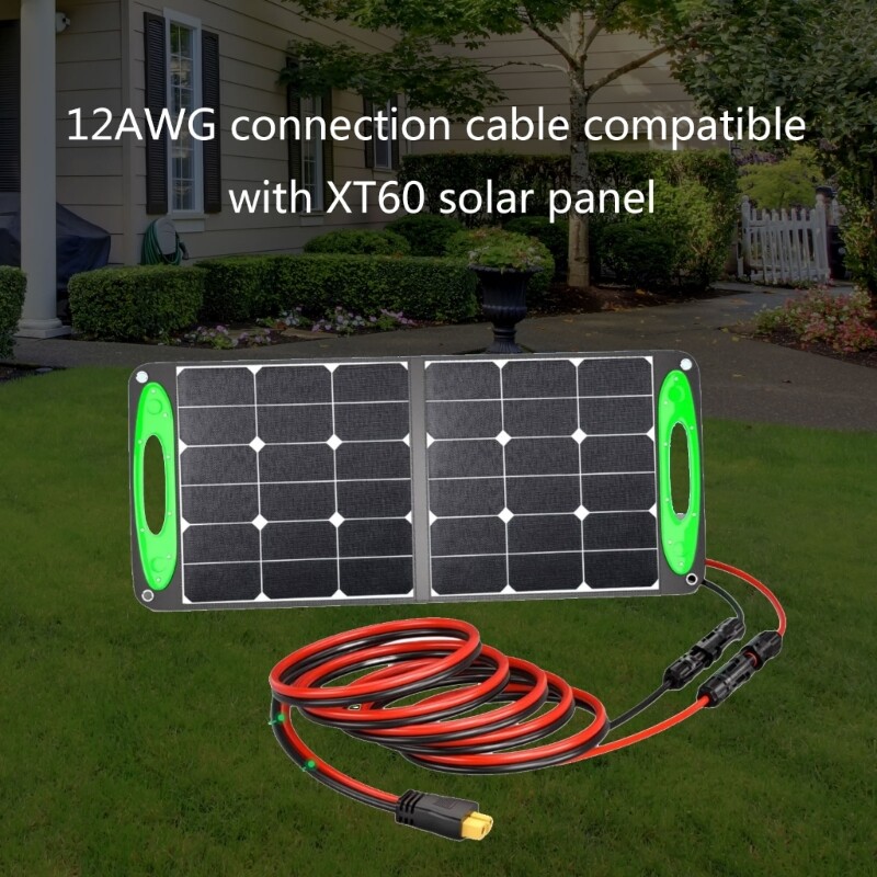 12AWG Solar Connectors to XT60 Extension Cable for Car and Camping Energy Needs