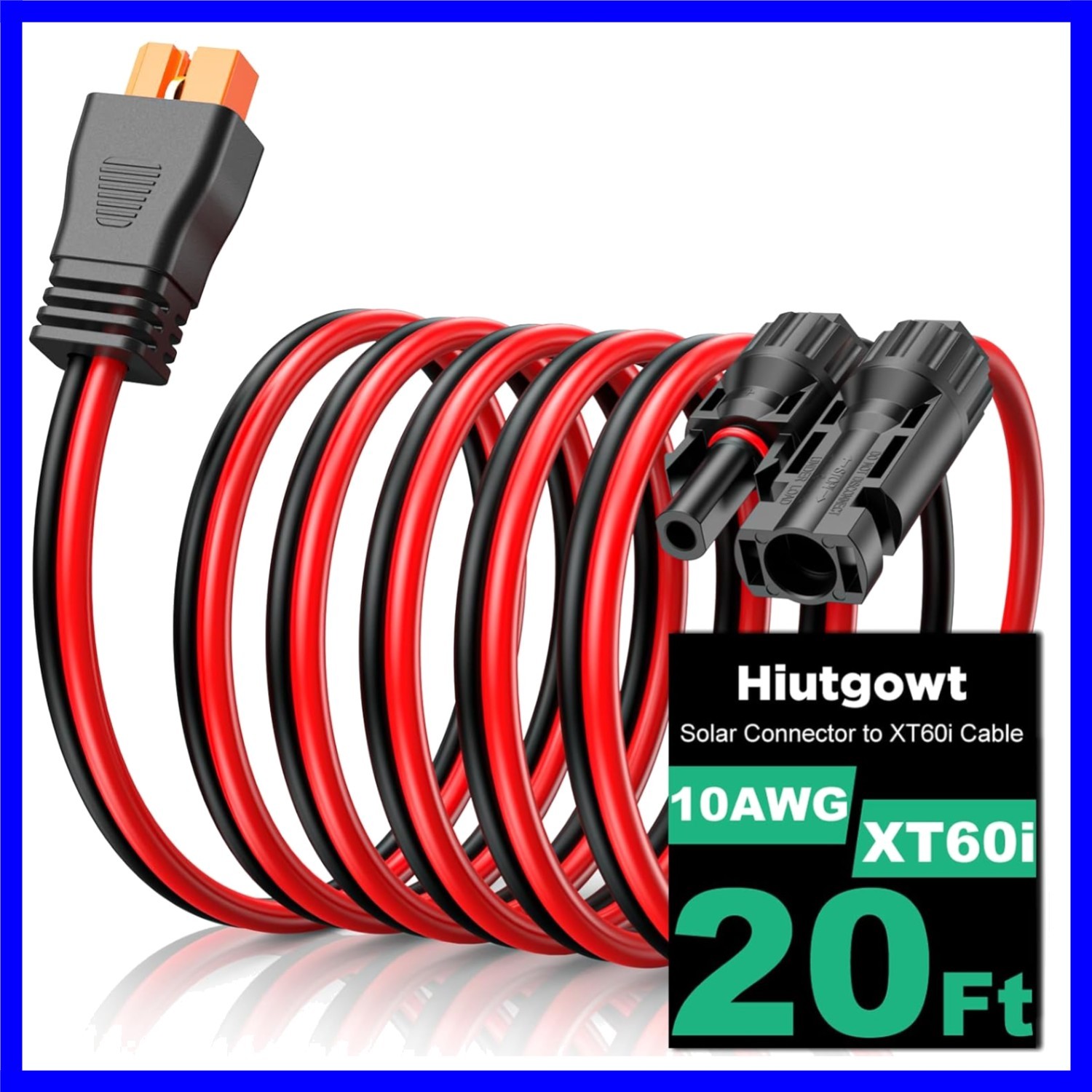 Solar Cable 20FT, Solar to XT60i Cable 3 10 15 25 30 40 50FT, Solar Panel Con…