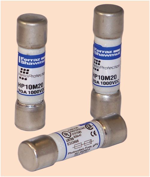 (1) QTY MERSEN HP10M15 – Solar Fuse, Photovoltaic, HP10M, 15A, 1000VDC (10×38)mm