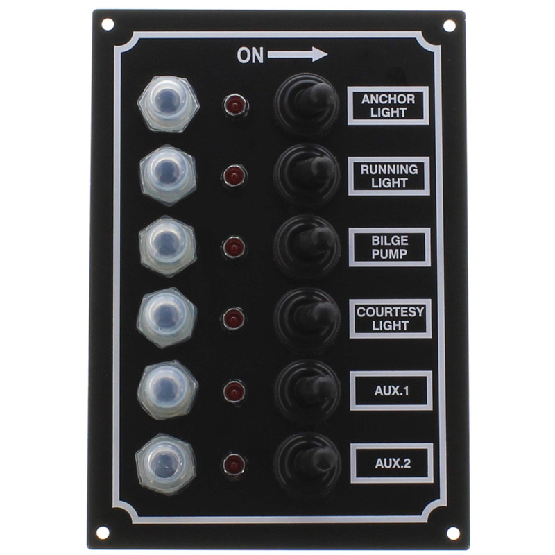 Seasense Led Switch Panel 6 Gang Breaker And Rubber Boots 50031286
