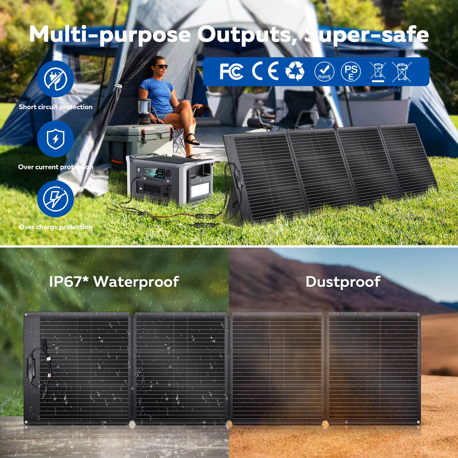 200W Flexible ETFE New Rigid Solar Panel Foldable 12V to 24V Monocrystalline for