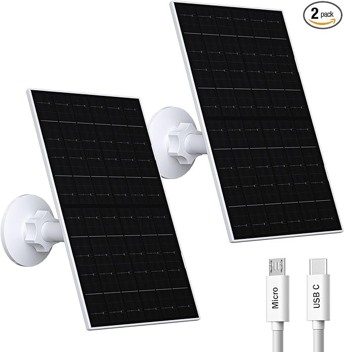 7W Solar Panel USB-C Charger IP66 Waterproof 360 Adjustable Mount 7.2ft Cable 2