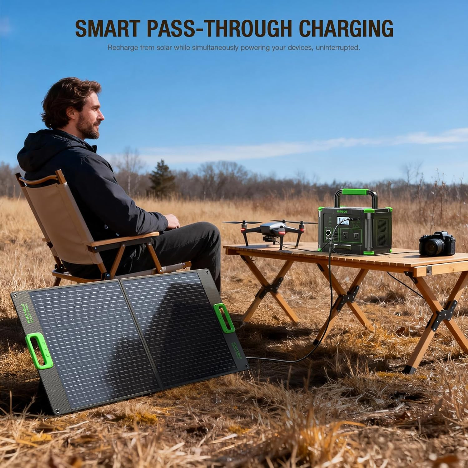 500W Portable Power Station, 519.48Wh Outdoor Solar Generator, 10-Port Powerhous