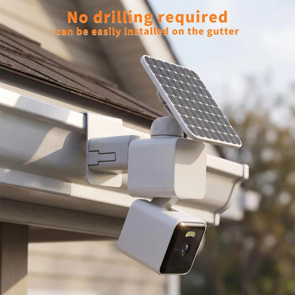 Gutter Mount Compatible with WYZE Solar Cam Pan, No-Drilling Metal Security C…