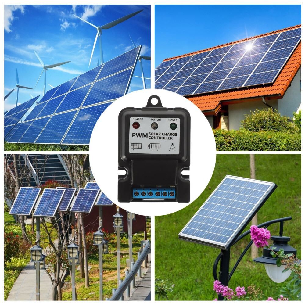 6V 12V 10A Auto Solar Panel Charge Controller Battery Charger Regulator Black