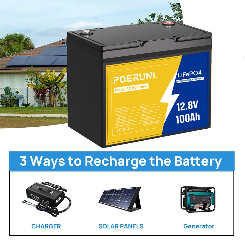 NEW 12V 100Ah LiFePO4 Lithium Battery Built-in BMS 8000+ Cycle Deep for Solar RV