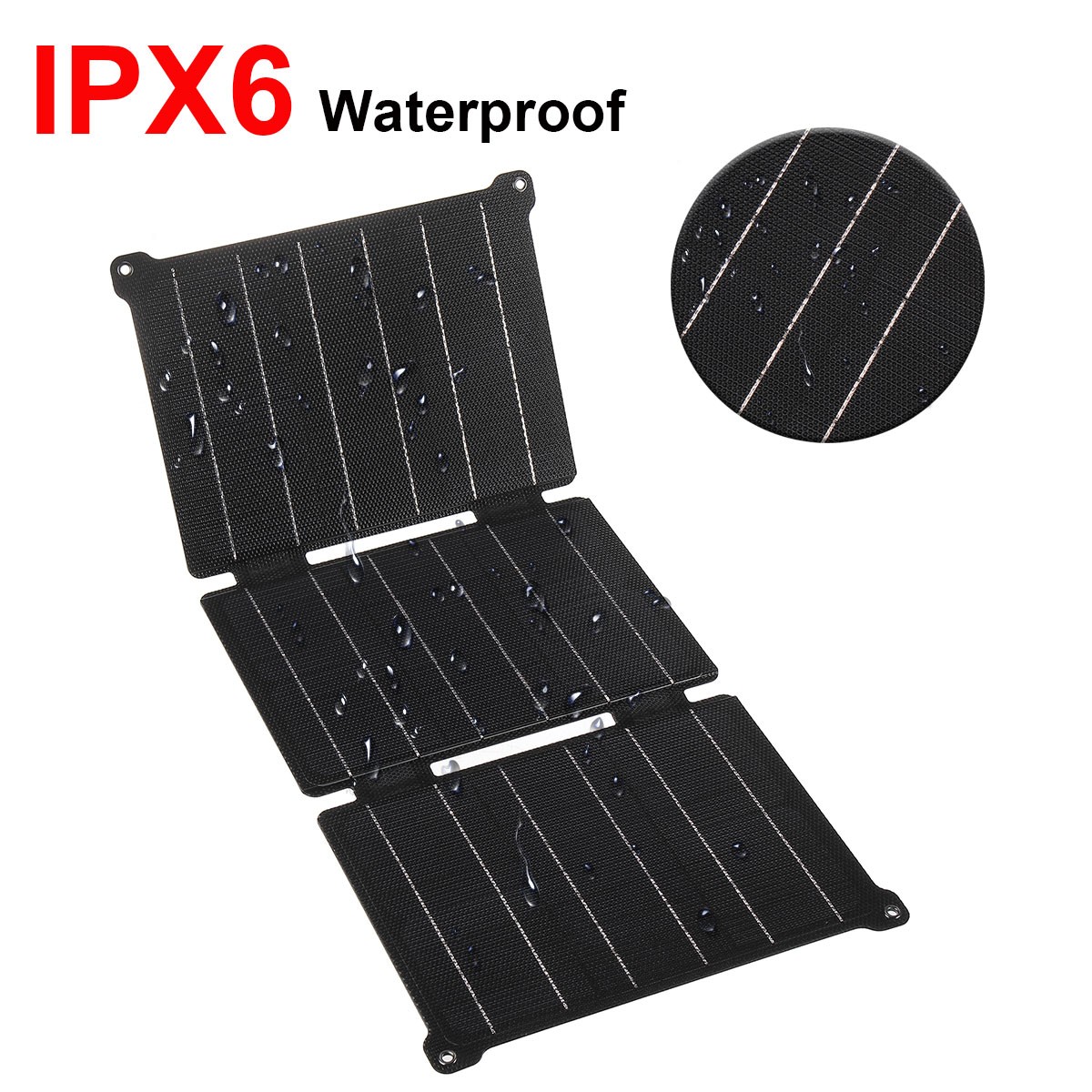 5V/12V 30W Folding Solar Mat Blanket Flexible Solar Panel Kit Camp Charge Power