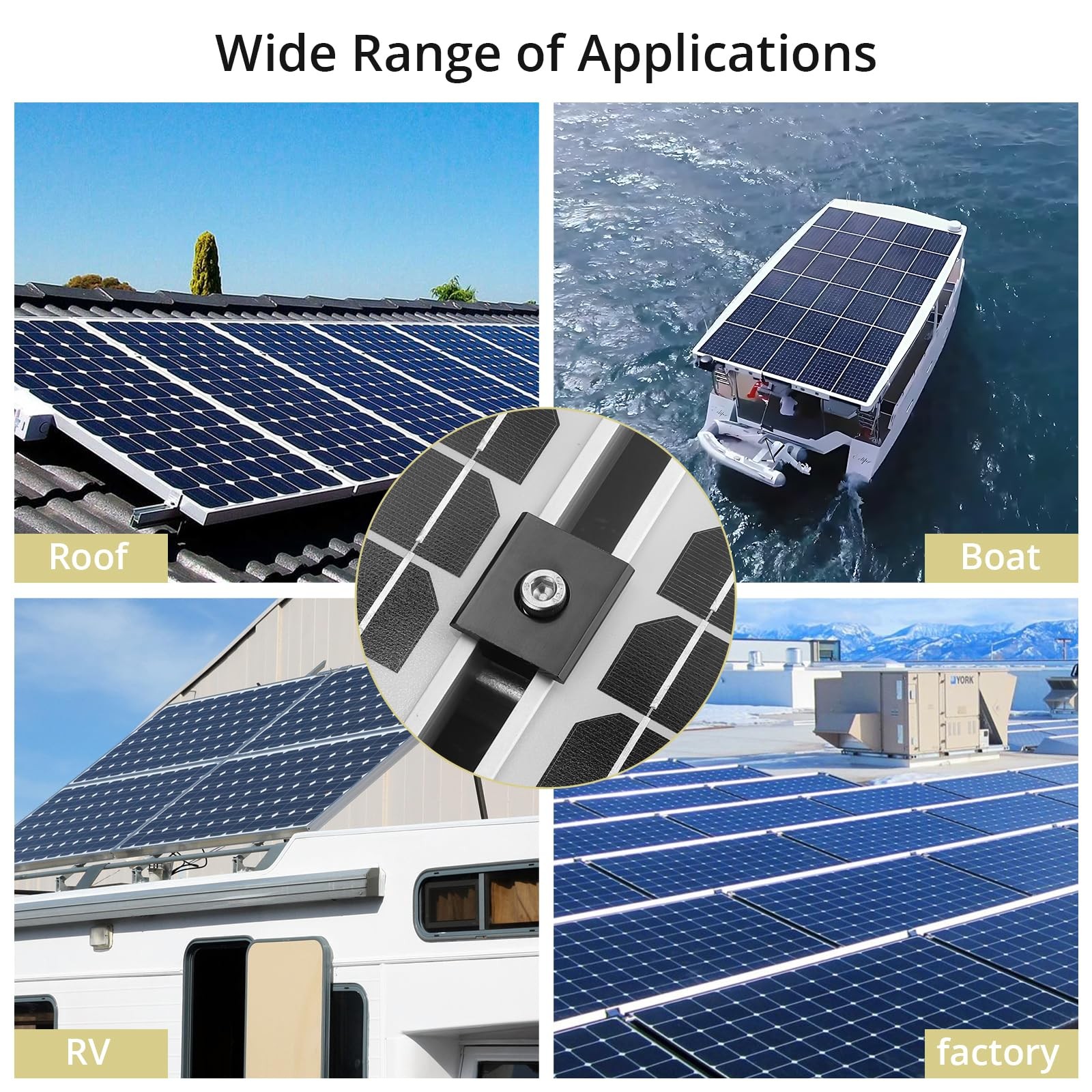 10Pcs Solar Panels Mid Clamps for Unistrut Aluminium Panel Brackets 30Mm/35Mm