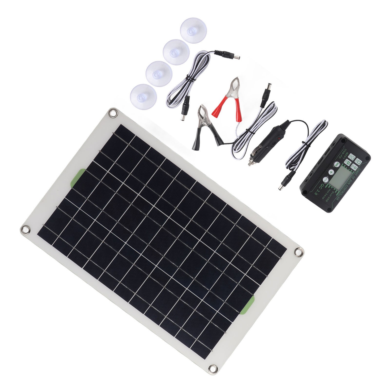 50W Solar Panel Charger Monocrystalline Silicon 30A Charge Controller For RV H6T