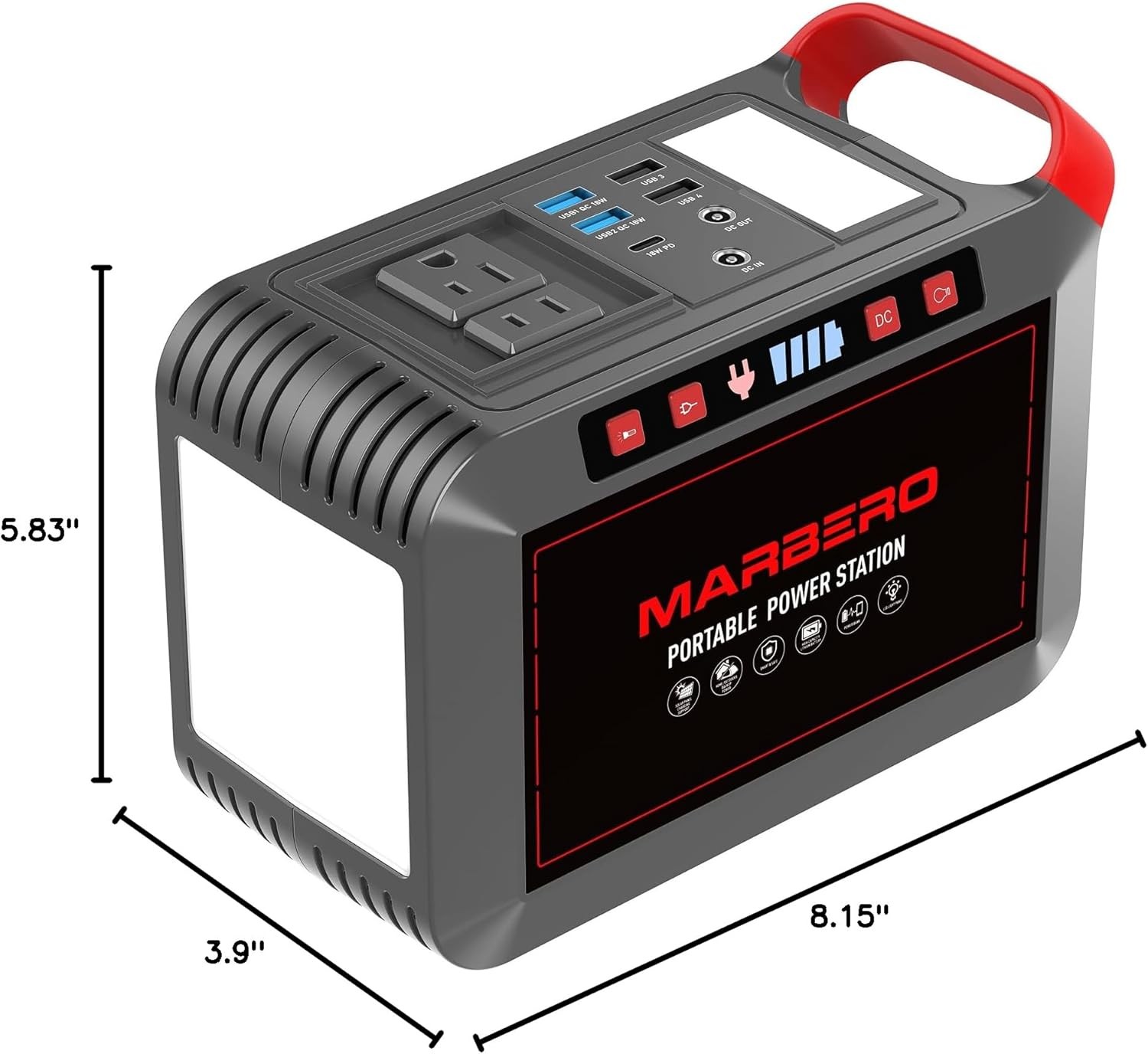 Portable Power Station 300W MARBERO 237Wh Camping Solar Generator Backup Lithium