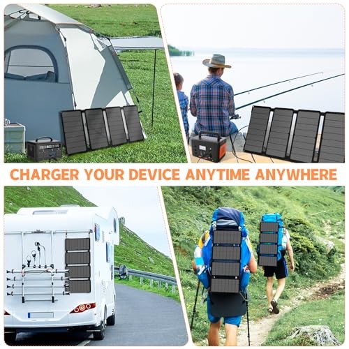Upgraded Foldable Solar Panels 50W Portable Solar Panel 50W – Silver Grey