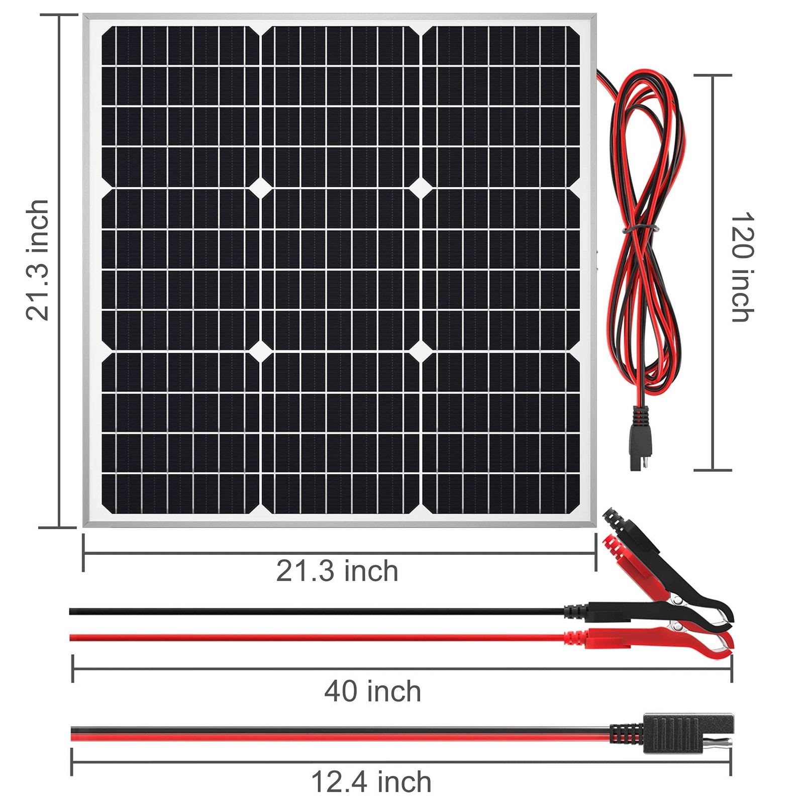 SOLPERK Solar Panel Kit 50W 12V, Waterproof Solar Battery Trickle Charger Mai…