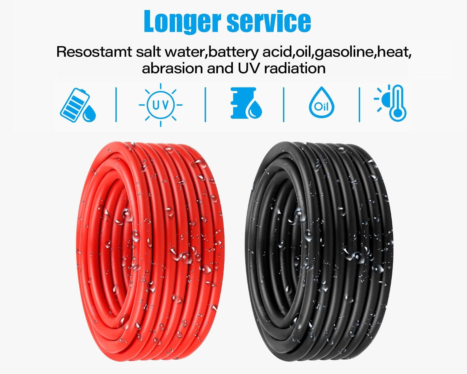 8 AWG Tinned Copper Solar Panel Cable 10FT Red Black 10FT Solar Panel Wire Gauge