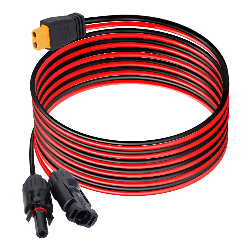 12 AWG 20 ft XT60 Female to Solar Connector Solar Panel Extension Charging Cable