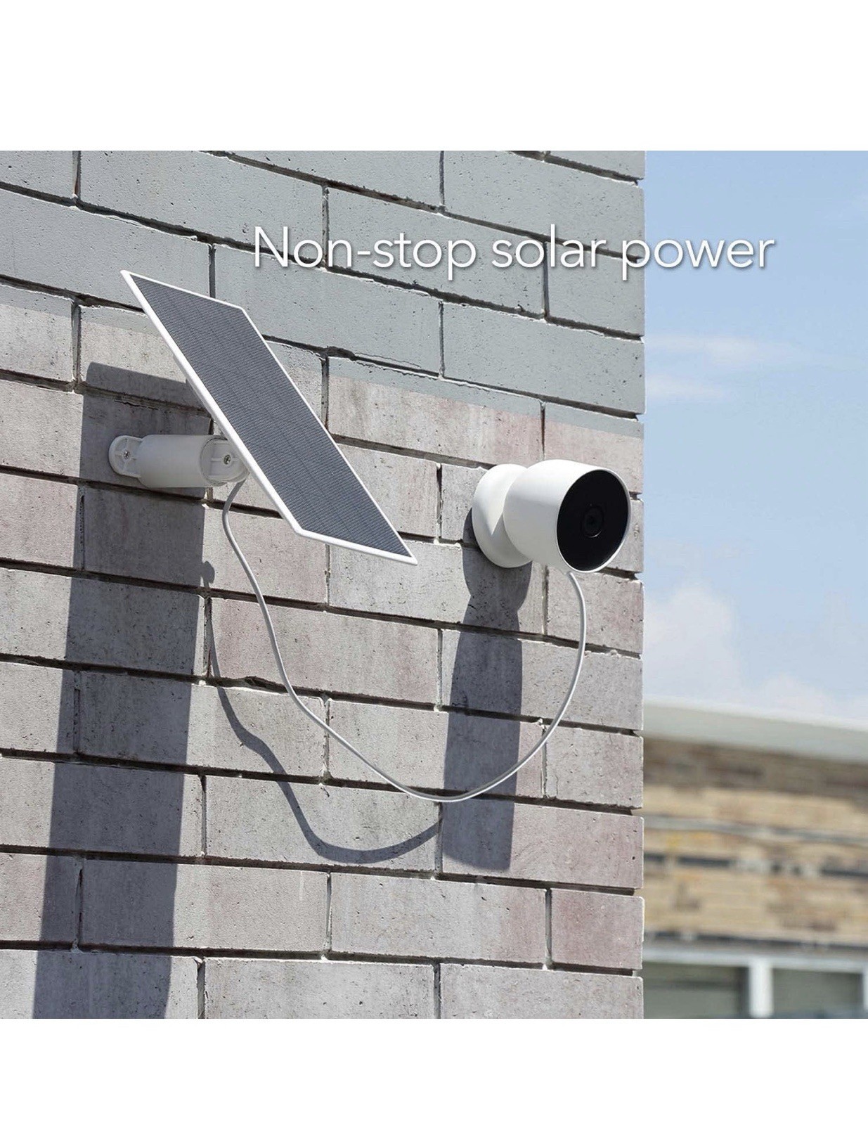 Solar Panel, Solar Panel Charger for Google Nest Cam Outdoor or Indoor, Battery