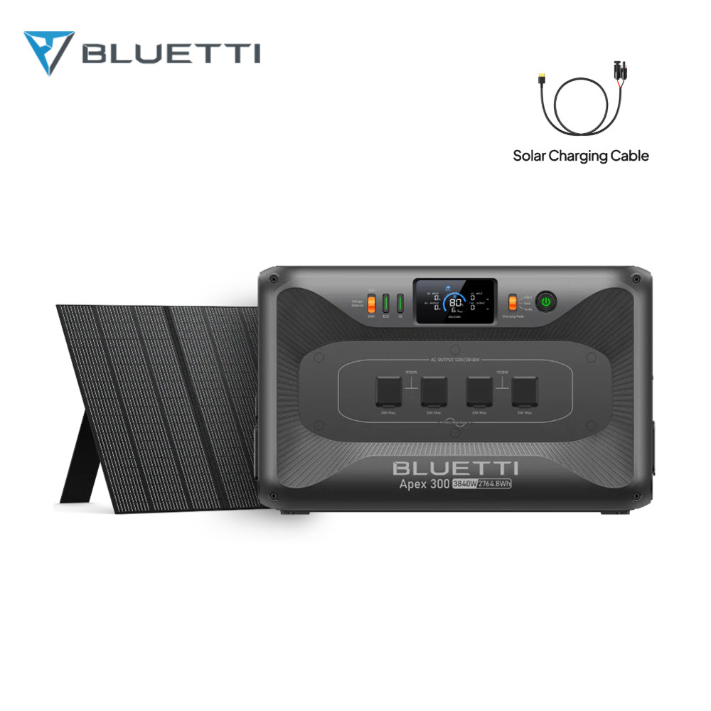 BLUETTI Apex 300 3840W 2764.8Wh Power Station+350W Solar Panel for Home Backup