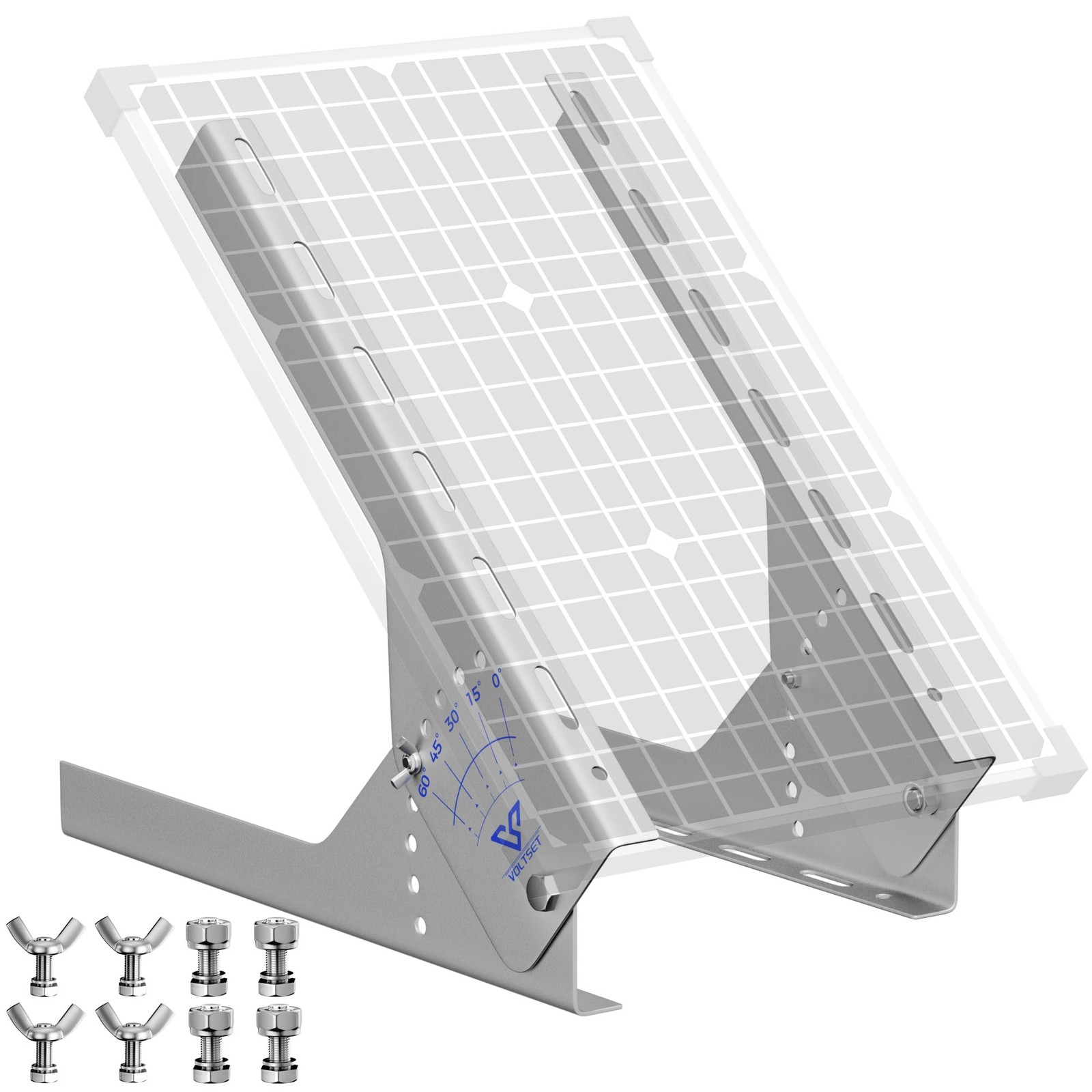 Solar Panel Mount Stand: 13.8in Immortal Steel Adjustable Angle Bracket – Rac…