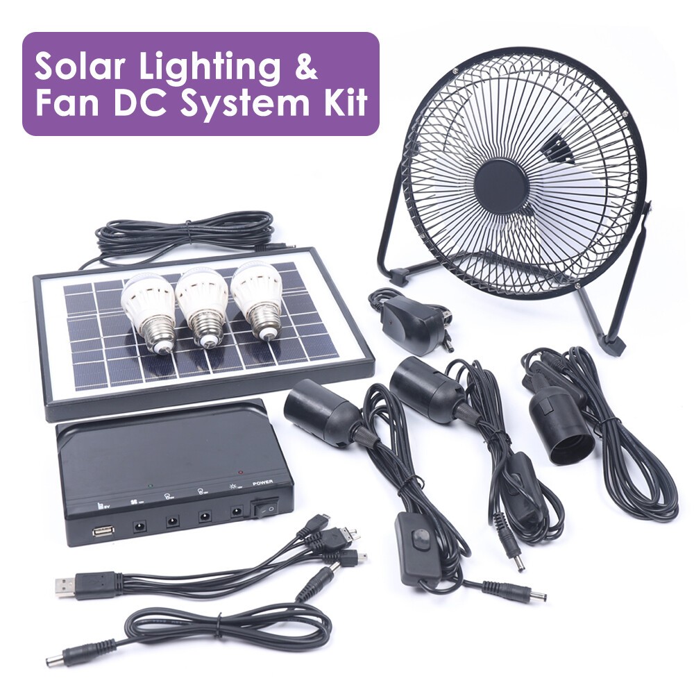 Portable Solar Power Panel Generator Kit Camping Battery Pack Power Station USA
