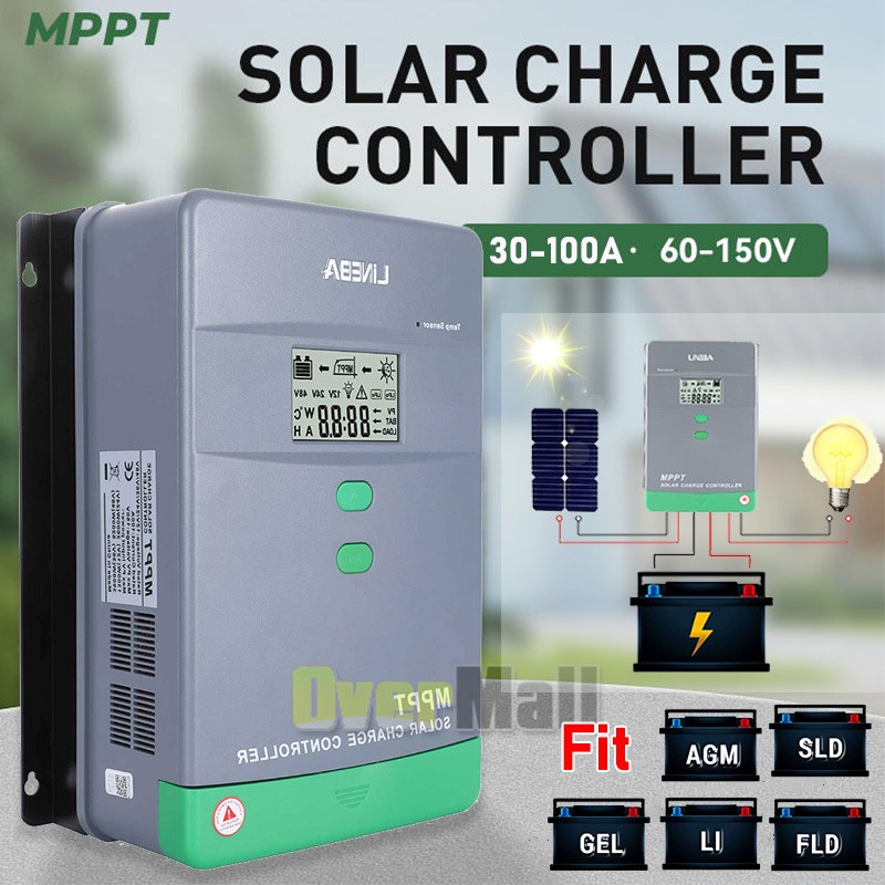 MPPT 100AMP 60A Solar Charge Controller For 12V 24V 36V 48V DC Battery Regulator