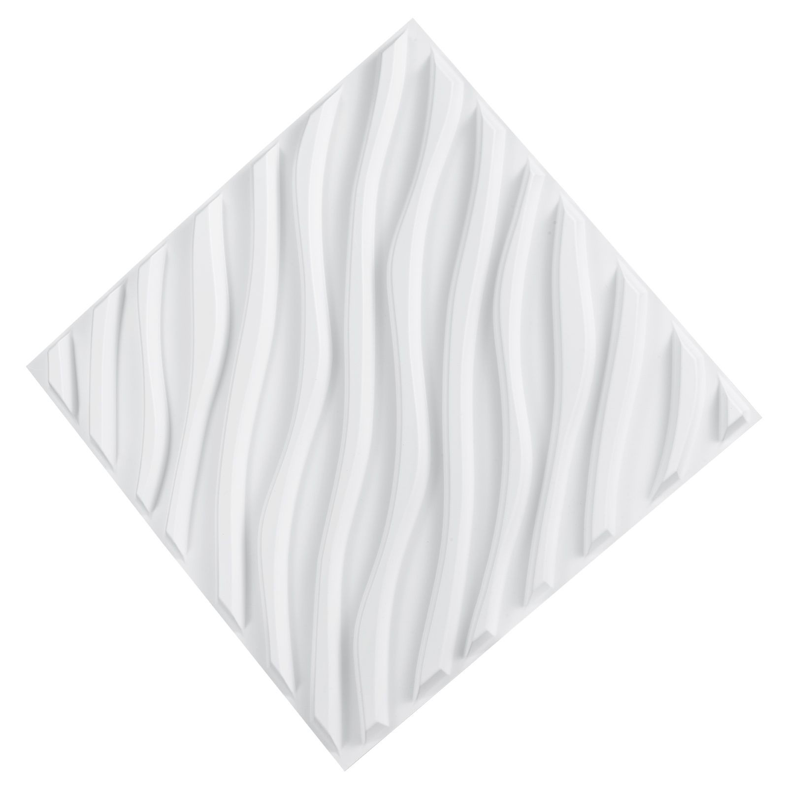 3D Wall Panels, 12 – Pack 19.7 x 19.7 in PVC Modern Art Minimalist Wave Tiles