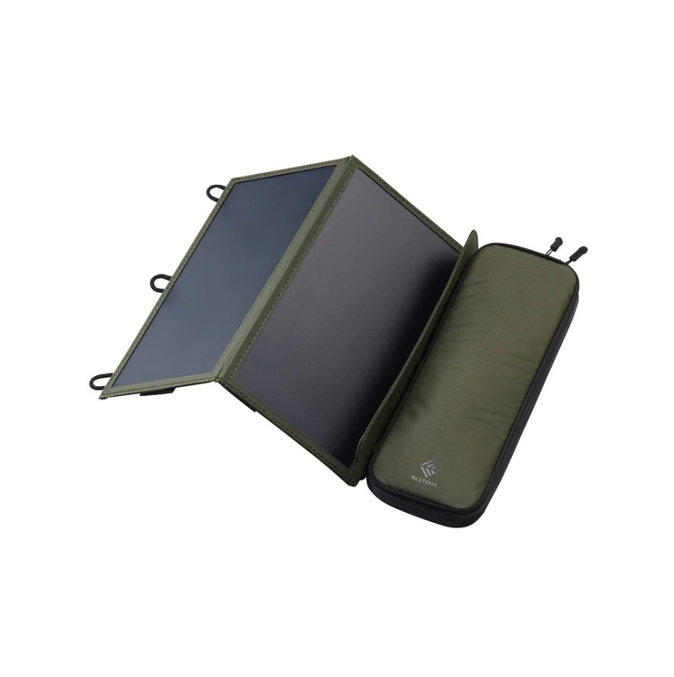 2 Panel Solar Charger-Foldable solar charger for camping and outdoor use.