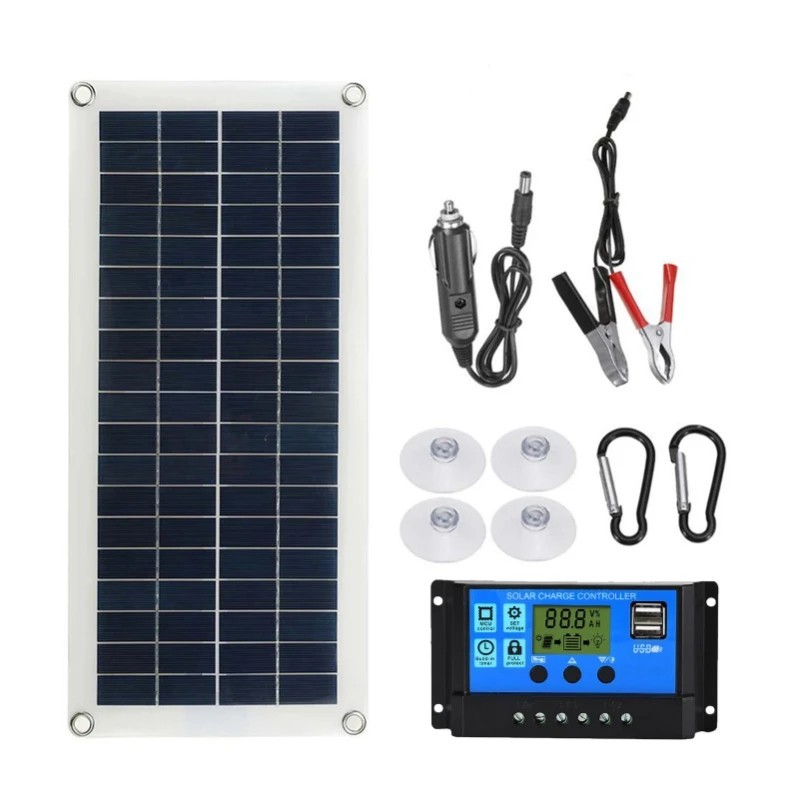 Solar Panel 12V Solar Cell Controller for Phone RV Car Outdoor Battery Supply