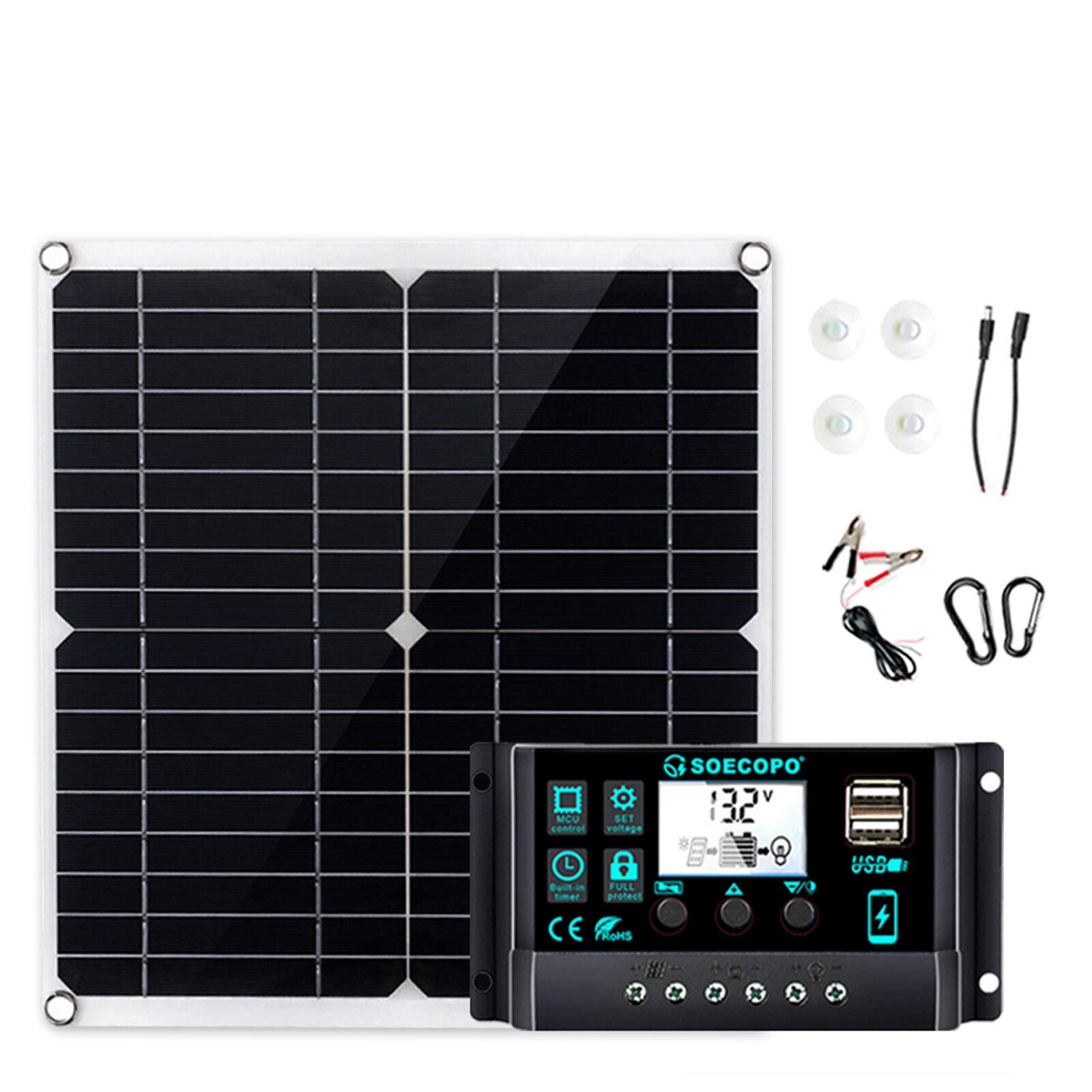 1200W Solar Panel Kit 10A-100A 12V Battery Charge Controller RV Caravan Board