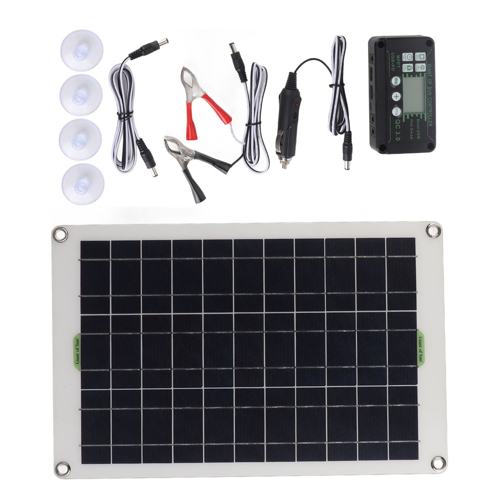 50W Solar Panel Charger Monocrystalline Silicon 30A Charge Controller for RV J7Y