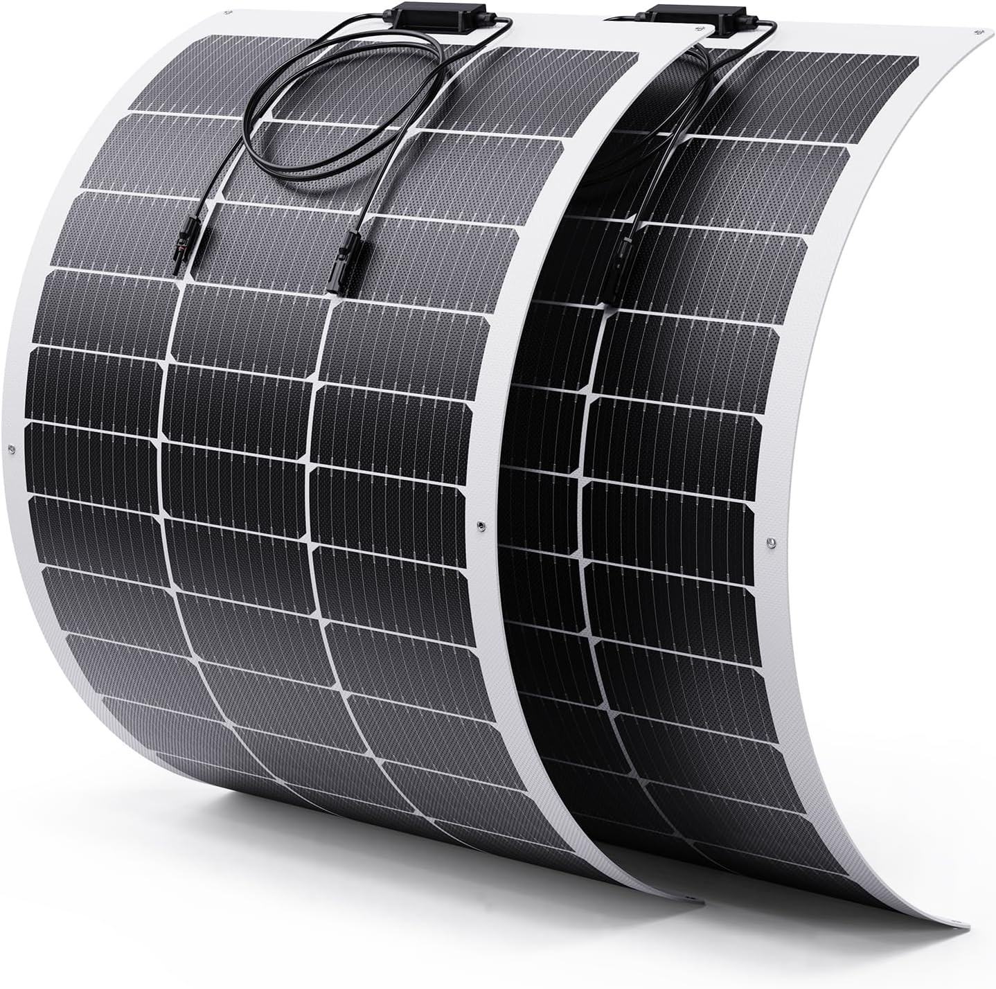 200W Flexible Solar Panel Kit (2X100W), Heat-Reflective White Backsheet, Marine-