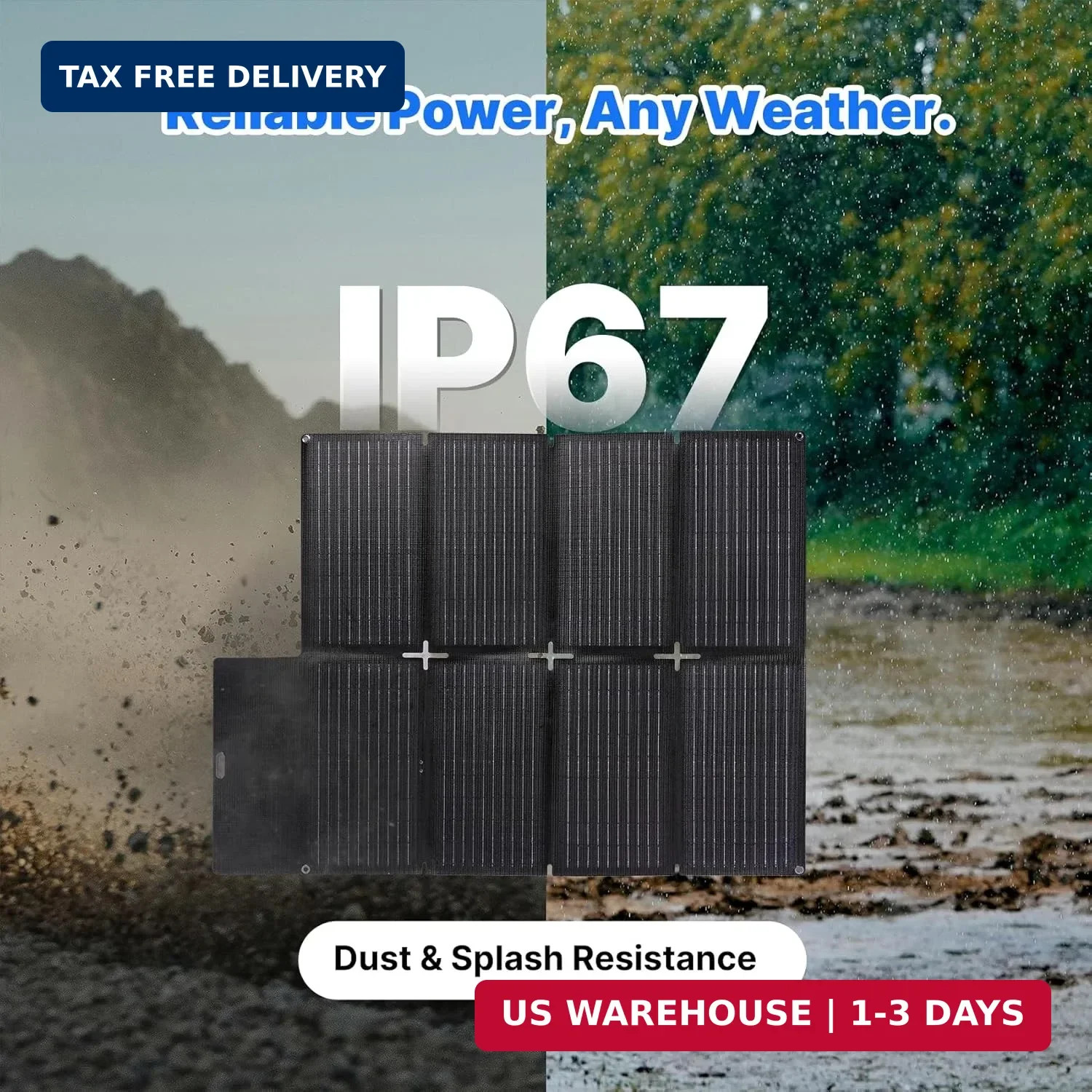 Foldable Solar Panel 100W for Portable Power Station Laptop, Portable Solar Char