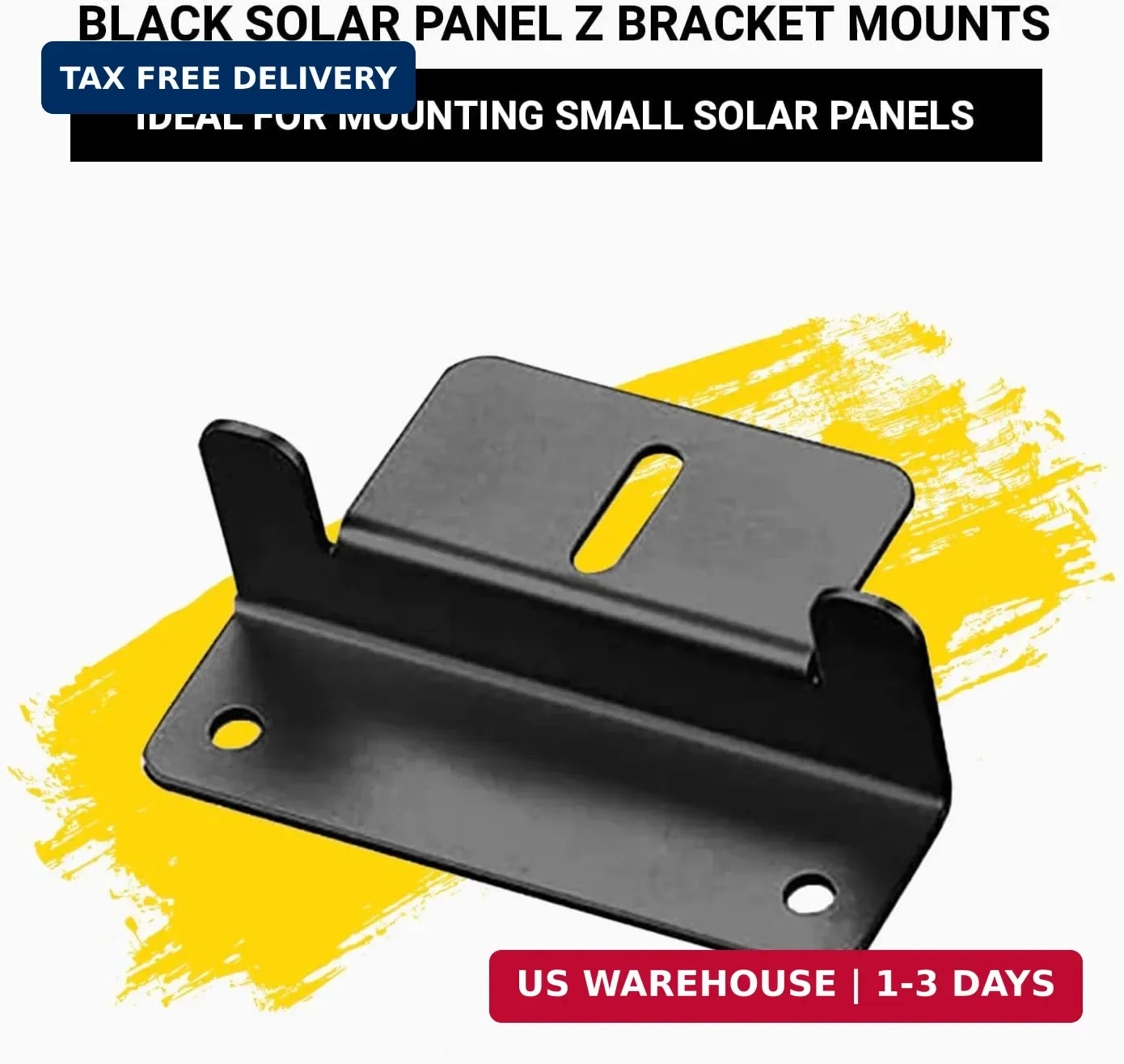 Spartan Power Black Solar Panel Z Bracket Mount – Lightweight Anodized Aluminum