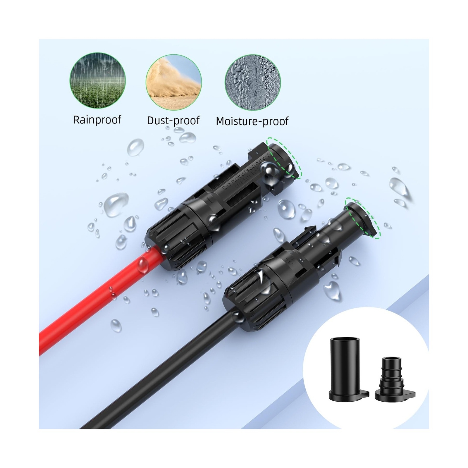 500 Pairs Solar Connector Caps, IP68 Weather Resistant Dust Male and Female C…
